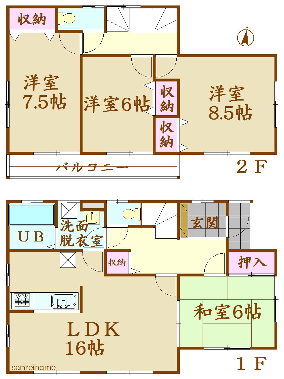 Floor plan. (1 Building), Price 23.8 million yen, 4LDK, Land area 203.97 sq m , Building area 105.15 sq m