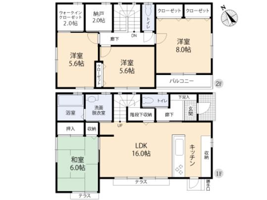 Floor plan. 28 million yen, 4LDK, Land area 186.39 sq m , Building area 104.33 sq m floor plan