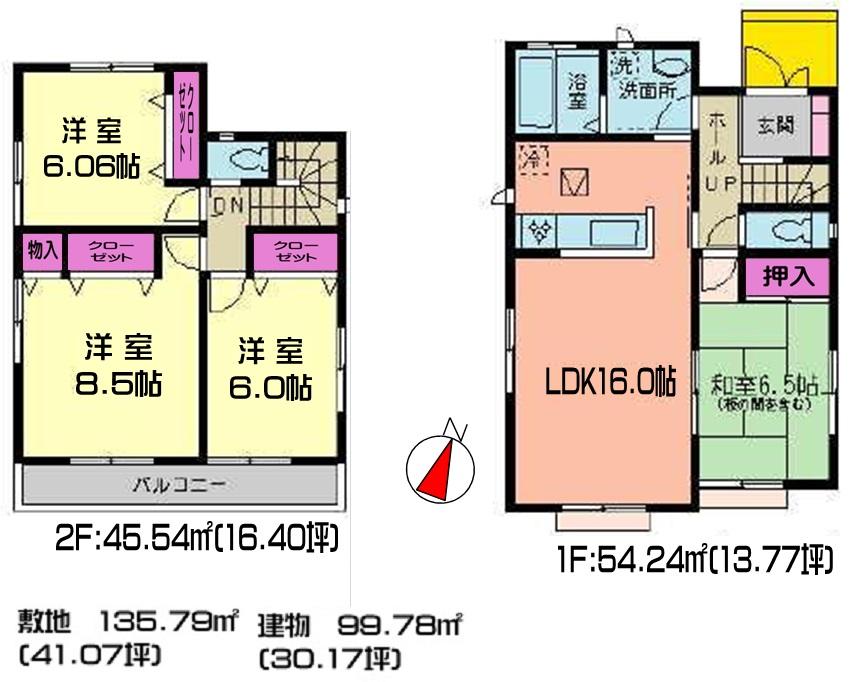 Floor plan. (3 Building), Price 22,800,000 yen, 4LDK, Land area 135.79 sq m , Building area 99.78 sq m