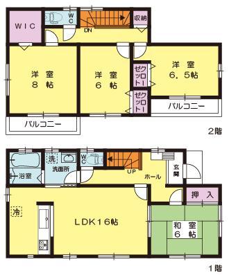 Floor plan. (4 Building), Price 25,300,000 yen, 4LDK, Land area 181.91 sq m , Building area 105.99 sq m