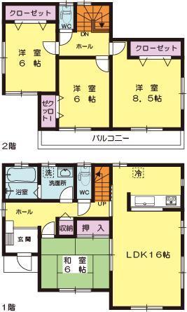 Floor plan. (7 Building), Price 26,300,000 yen, 4LDK, Land area 165.88 sq m , Building area 105.98 sq m