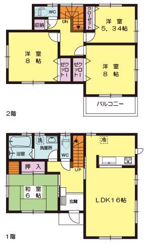 Floor plan. (9 Building), Price 26,300,000 yen, 4LDK, Land area 168.82 sq m , Building area 105.99 sq m