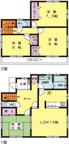 Floor plan. (21 Building), Price 24.5 million yen, 4LDK, Land area 168.07 sq m , Building area 105.99 sq m