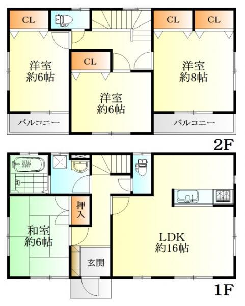 Floor plan. 26,300,000 yen, 4LDK, Land area 167.38 sq m , Building area 103.5 sq m