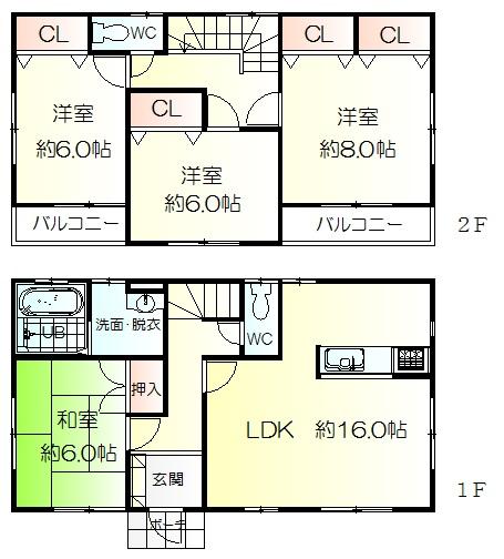 Floor plan. 26,300,000 yen, 4LDK, Land area 167.38 sq m , Building area 103.5 sq m