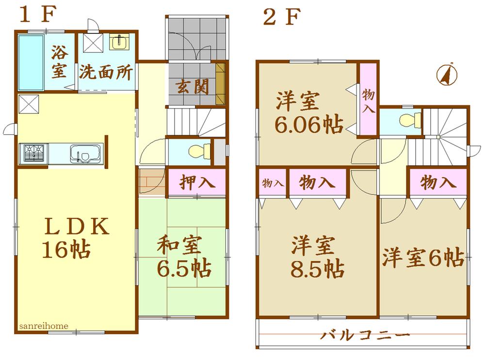 Floor plan. 22,800,000 yen, 4LDK, Land area 135.79 sq m , Building area 99.78 sq m