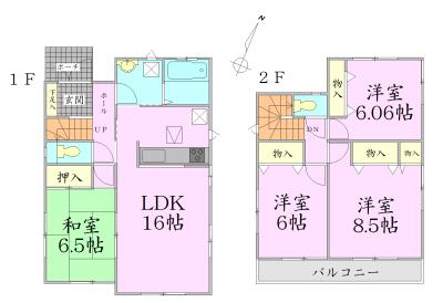 Floor plan. 22,800,000 yen, 4LDK, Land area 135.49 sq m , Building area 99.78 sq m