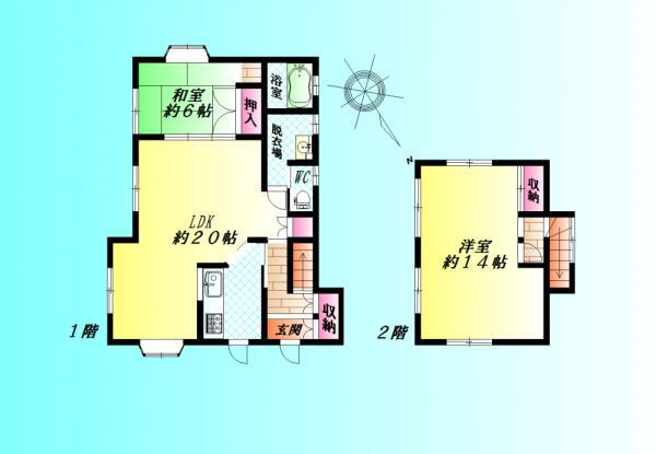 Floor plan. 17.8 million yen, 2LDK, Land area 256.48 sq m , Building area 99.35 sq m