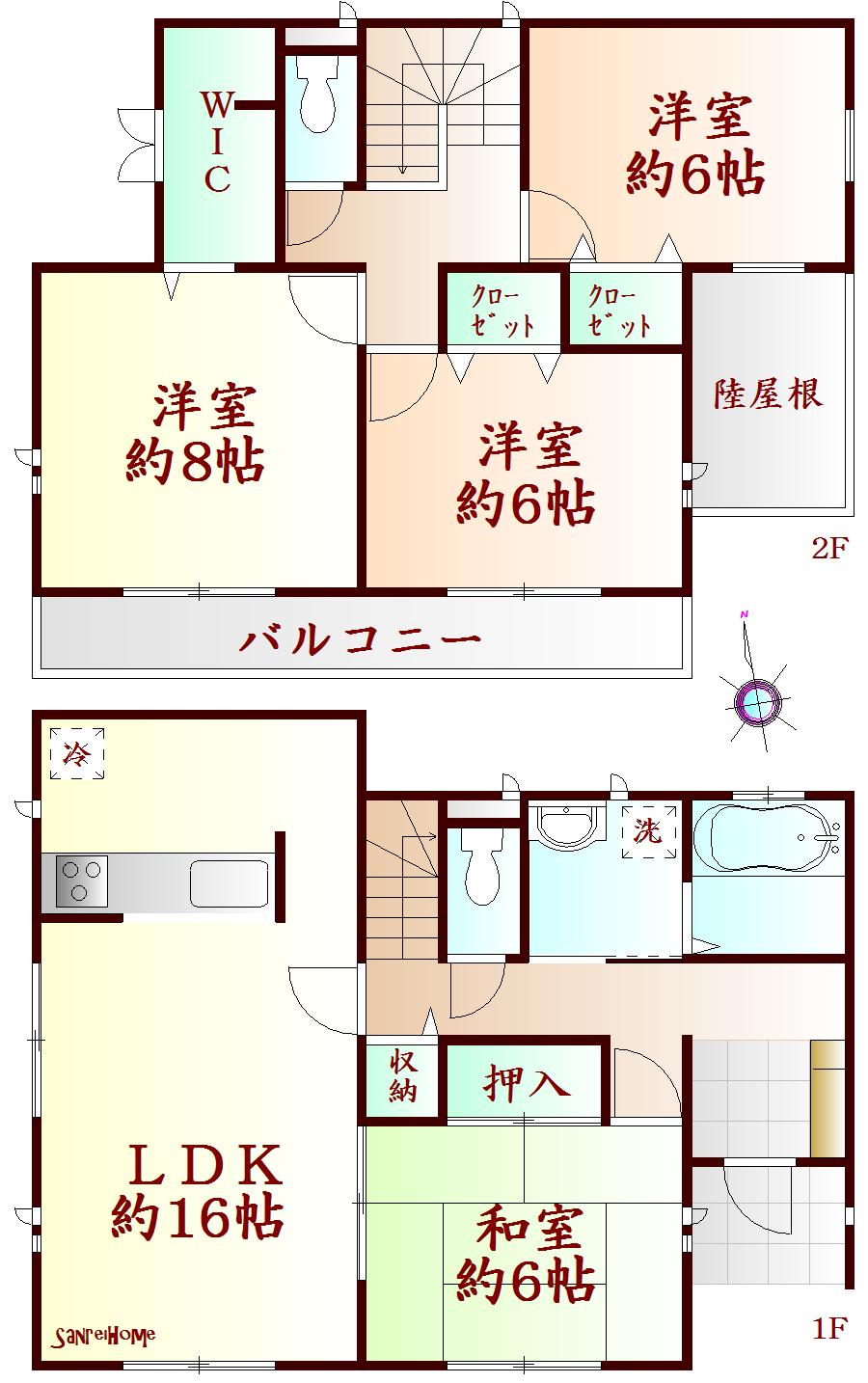 Floor plan. 27,800,000 yen, 4LDK, Land area 284.97 sq m , Building area 104.74 sq m