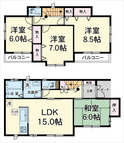 Floor plan. (C Building), Price 28.8 million yen, 4LDK, Land area 188.37 sq m , Building area 100.6 sq m