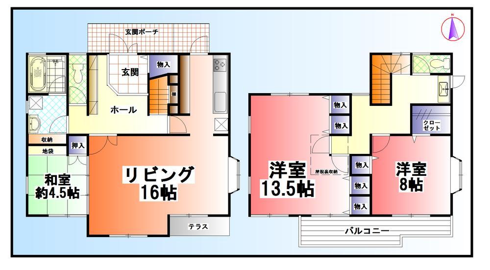Floor plan. 19.3 million yen, 3LDK, Land area 214.94 sq m , Building area 127.89 sq m
