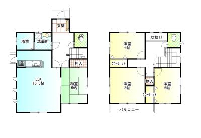 Floor plan. 29,800,000 yen, 4LDK, Land area 184.06 sq m , Building area 110.79 sq m