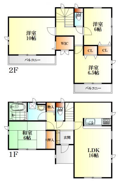 Floor plan. 27,800,000 yen, 4LDK, Land area 143.19 sq m , Building area 105.16 sq m