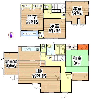 Floor plan. 24,800,000 yen, 4LDK, Land area 264.45 sq m , Building area 133.32 sq m