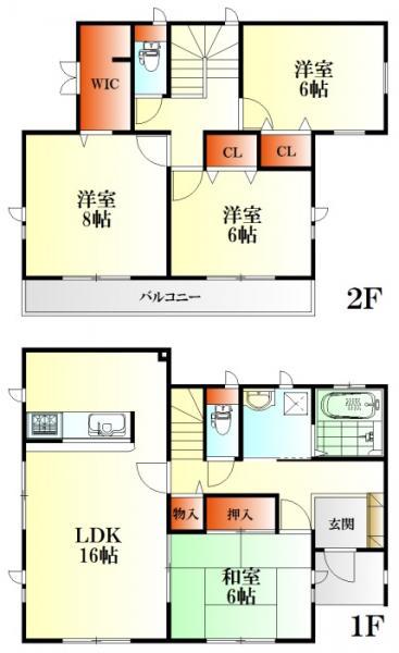 Floor plan. 27,800,000 yen, 4LDK, Land area 284.97 sq m , Building area 104.74 sq m