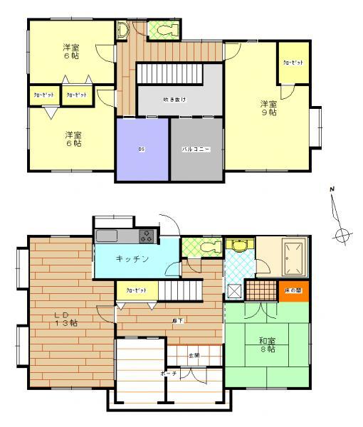Floor plan. 19.9 million yen, 4LDK, Land area 215.97 sq m , Building area 123.17 sq m