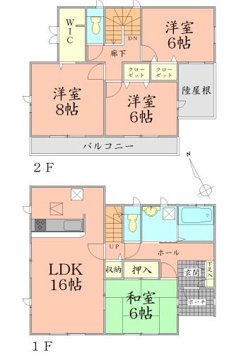 Floor plan. 27,800,000 yen, 4LDK, Land area 284.97 sq m , Building area 104.74 sq m