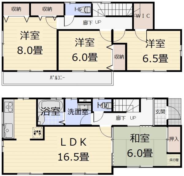 Floor plan. 23,700,000 yen, 4LDK, Land area 161.8 sq m , Building area 105.99 sq m