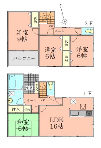Floor plan. 20.8 million yen, 4LDK, Land area 232.05 sq m , Building area 105.98 sq m