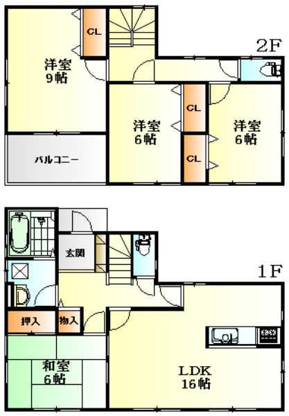 Floor plan. 20.8 million yen, 4LDK, Land area 236.77 sq m , Building area 105.98 sq m