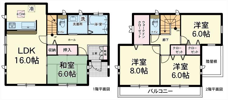 Floor plan. 27,800,000 yen, 4LDK + S (storeroom), Land area 284.97 sq m , Building area 104.74 sq m floor plan