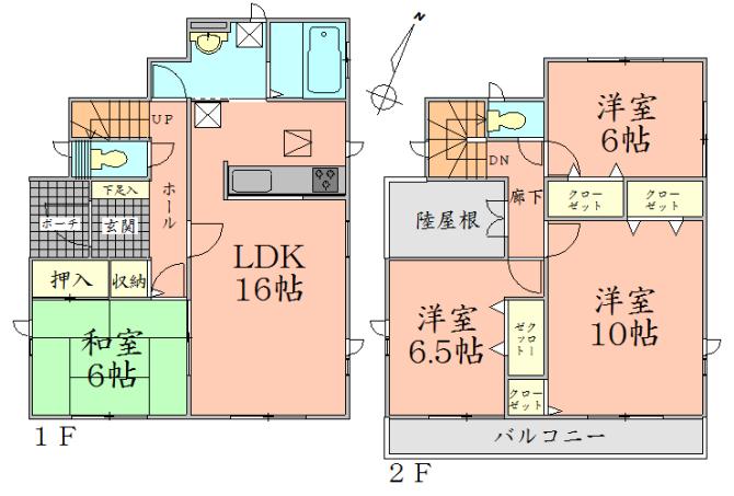Floor plan. 29.5 million yen, 4LDK, Land area 184.56 sq m , Building area 105.99 sq m