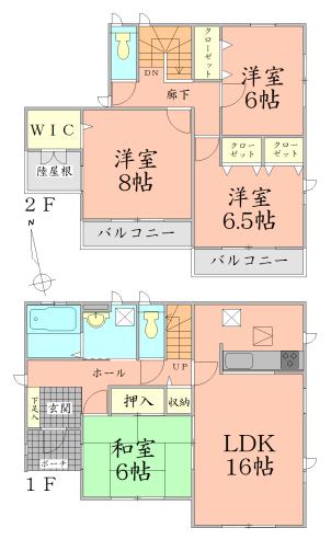Floor plan. 27,800,000 yen, 4LDK + S (storeroom), Land area 146.48 sq m , Building area 106.81 sq m