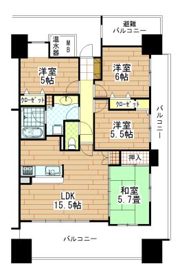 Floor plan. 4LDK, Price 23.8 million yen, Occupied area 76.37 sq m