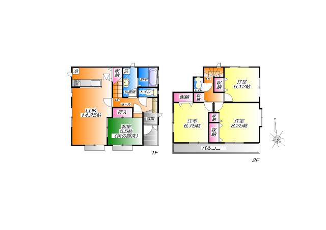 Floor plan. (B Building), Price 27.5 million yen, 4LDK, Land area 200.36 sq m , Building area 98.95 sq m