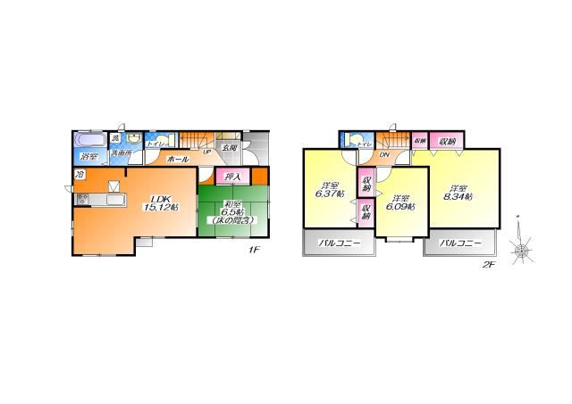 Floor plan. (D Building), Price 27,800,000 yen, 4LDK, Land area 164.1 sq m , Building area 99.47 sq m