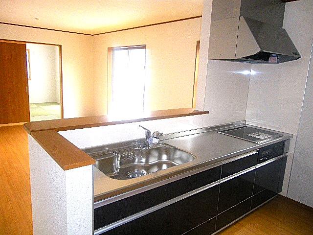 Same specifications photo (kitchen). Same specifications Quiet sink has greatly reduce the sound and tableware sound around the splashing of water fitted with a damping material on the back side of the sink bottom. Also Serapaneru is wallpaper material of antibacterial specifications clean keep the kitchen wall with a simple care (^ 0 ^) / Water purifier on earth