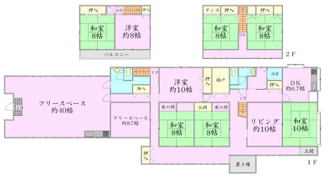 Floor plan. 14.8 million yen, 8LDK + 3S (storeroom), Land area 452.68 sq m , Building area 340.1 sq m