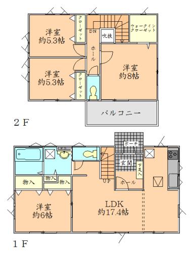 Floor plan. 24,800,000 yen, 4LDK + S (storeroom), Land area 233.18 sq m , Building area 100.19 sq m