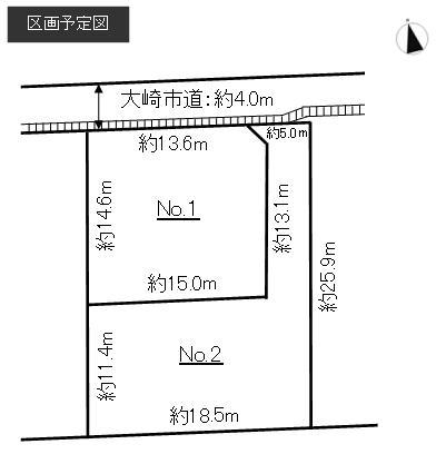 Compartment figure. Land price 9.8 million yen, Land area 220 sq m