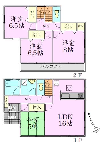 Floor plan. 20,900,000 yen, 4LDK, Land area 217.78 sq m , Building area 98.01 sq m