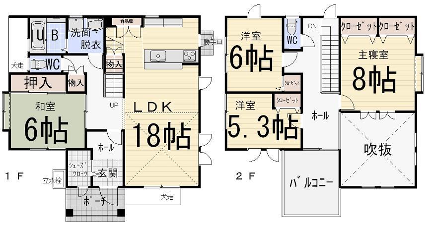 Floor plan. 26.5 million yen, 4LDK, Land area 223.53 sq m , Building area 118.41 sq m