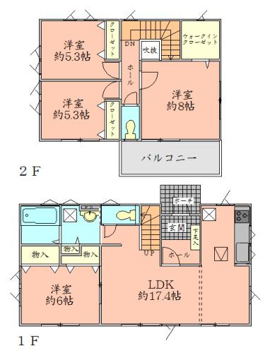 Floor plan. 24,800,000 yen, 4LDK + S (storeroom), Land area 233.18 sq m , Building area 100.19 sq m