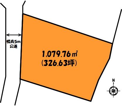 Compartment figure. Land price 6 million yen, Land area 1079.76 sq m