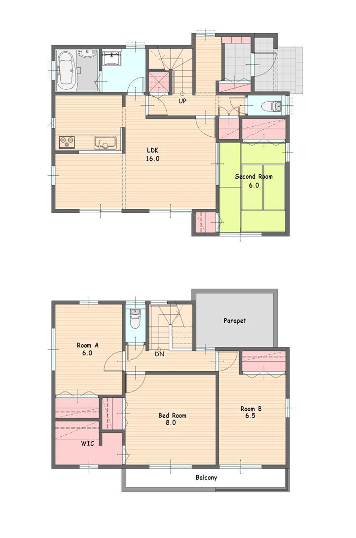 Floor plan. (Compartment No.8), Price 28.6 million yen, 4LDK, Land area 209.33 sq m , Building area 111.17 sq m