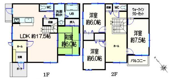 Floor plan. 25,800,000 yen, 4LDK, Land area 261.46 sq m , Building area 116.75 sq m