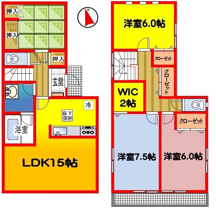 Floor plan. (4 Building), Price 19.9 million yen, 4LDK+S, Land area 185.92 sq m , Building area 98.01 sq m