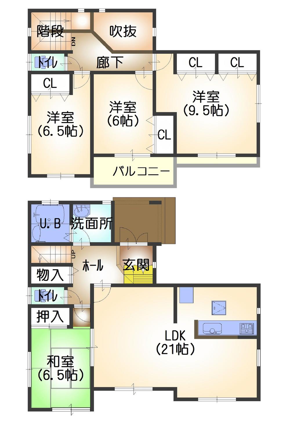 Floor plan. 24,800,000 yen, 4LDK, Land area 207.68 sq m , Building area 118.82 sq m