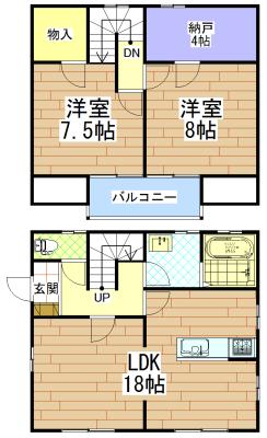 Floor plan. 14.5 million yen, 2LDK, Land area 237.88 sq m , Building area 86.11 sq m