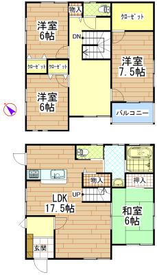 Floor plan. 25,800,000 yen, 4LDK+S, Land area 261.46 sq m , Building area 116.75 sq m