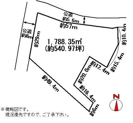 Compartment figure. Land price 21.5 million yen, Land area 1,788.35 sq m