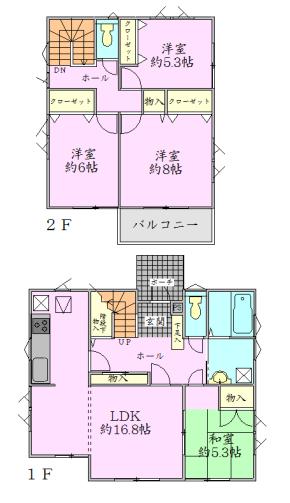 Floor plan. 25,800,000 yen, 4LDK + S (storeroom), Land area 223.96 sq m , Building area 106.4 sq m