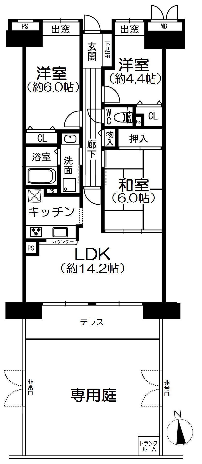 Floor plan. 3LDK, Price 10.9 million yen, Occupied area 67.26 sq m