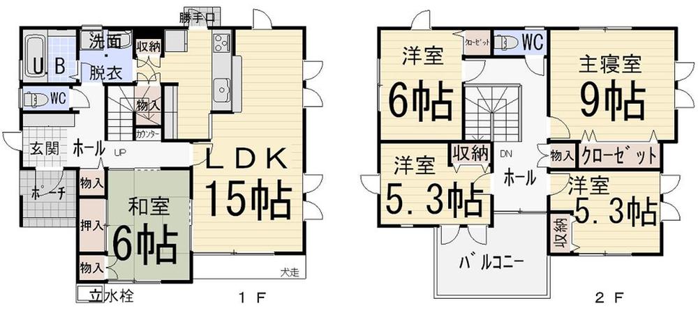 Floor plan. 26,800,000 yen, 5LDK, Land area 223.54 sq m , Building area 126.69 sq m spacious 5LDK