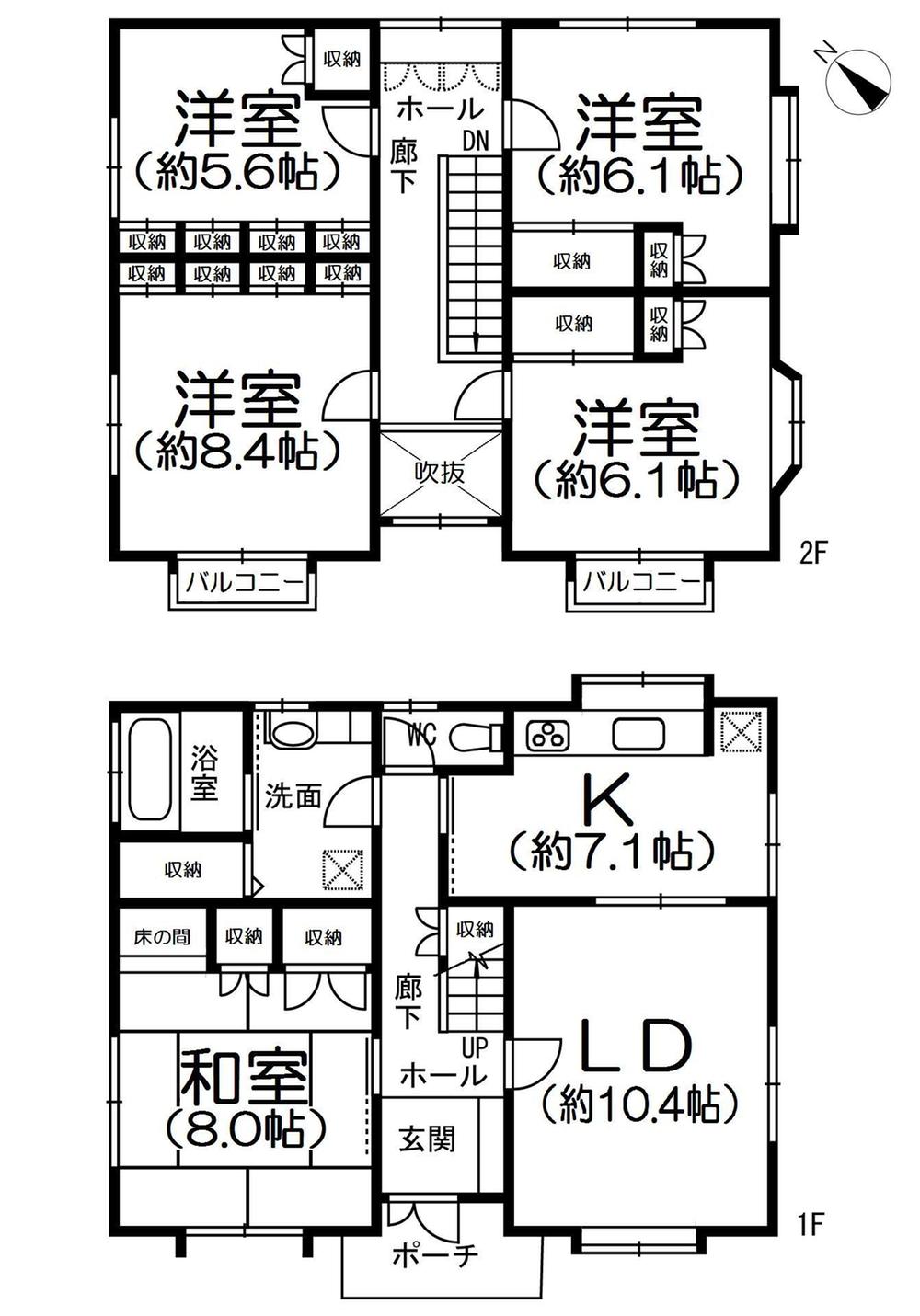 Floor plan. 24,800,000 yen, 5LDK, Land area 394.2 sq m , Building area 133.76 sq m