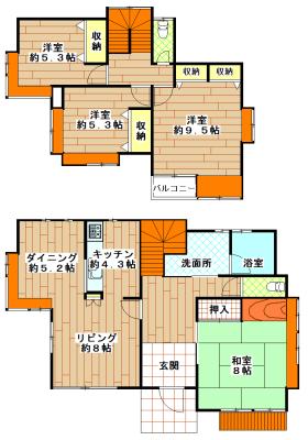 Floor plan. 23,900,000 yen, 4LDK, Land area 231.31 sq m , Building area 112.82 sq m